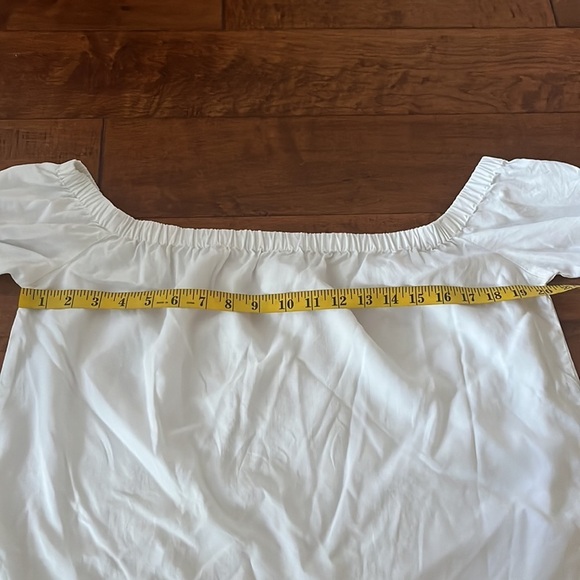 Anthropologie Cloth & Stone Sundays Off The Shoulder Top White - Picture 8 of 11